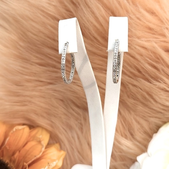 Micro Pave Crystal Pierced Earrings NEW! - Picture 6 of 7